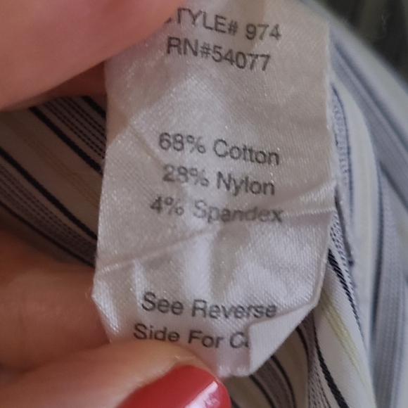 CAbi button down shirt, gray stripe, size M, long sleeves , cotton blend. - Picture 4 of 6